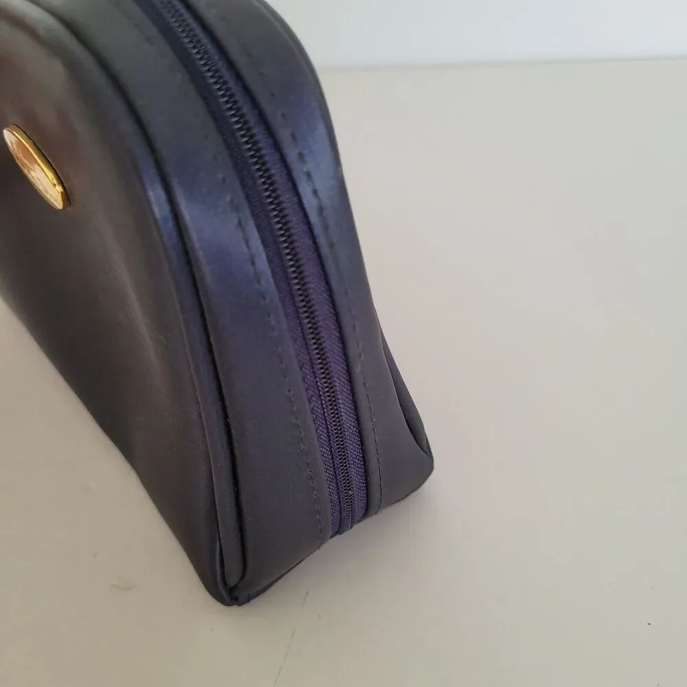Christian Dior Perfumes Vintage Blue Cosmetic Make‎ Up Travel Bag Medium Pouch